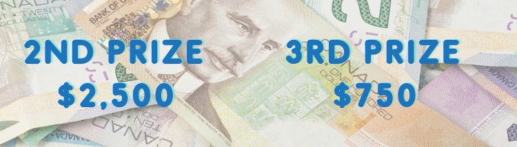 Twenty dollar bills and text that says 2nd and 3rd prize