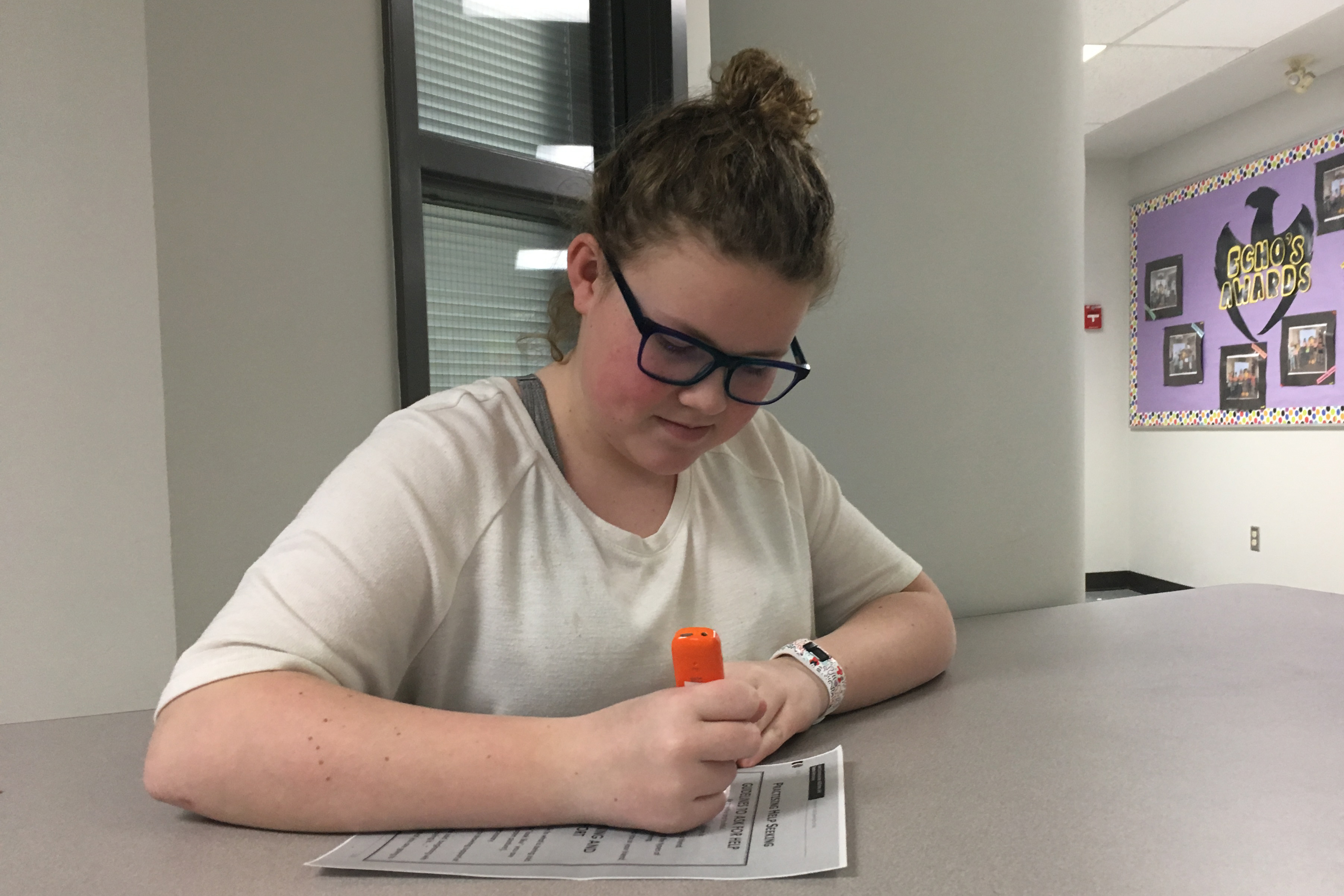 Student demonstrates a reader pen